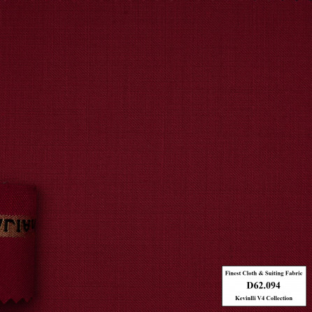 D62.094 Kevinlli V4 - Vải Suit 60% Wool - Đỏ sẫm